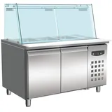 CombiSteel Profi Bäckerei Kühltisch mit Glasaufsatz & 2 Türen für Gn Behälter