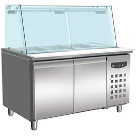 CombiSteel Profi Bäckerei Kühltisch mit Glasaufsatz & 2 Türen für Gn Behälter