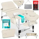 Kesser Massageliege, Mobile Massageliege klappbar & höhenverstellbar 3 Zonen Massagebett braun|beige