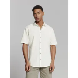 Langarmhemd NO EXCESS "No Excess Linnen shirt", Herren, Gr. XL, Normalgrößen, weiß, 55% Leinen, 45% Baumwolle, casual, regular fit, Hemden