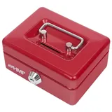 HMF Geldkassette abschließbar mit Schlitz, 12,5 x 9,5 x 6 cm, Rot