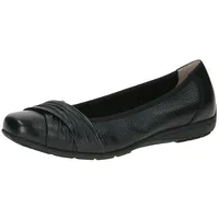 CAPRICE Damen Ballerinas aus Leder Bequem, Schwarz 37 EU