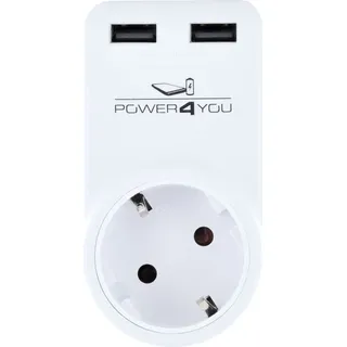 Schwaiger Steckdosenadapter mit 2 USB-A Slots 360° drehbar