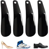 JEYORZY 4 Stück Schuhlöffel mini Schuhanzieher plastik Schuhlöffel Klein Kurz 16cm Schuhanzieher Klein,Schuhlöffel Klein,Mini Schuhlöffel,Reiseschuhlöffel Für Männer Frauen Kinder(Schwarz)