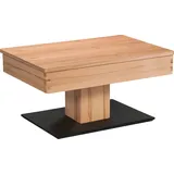 vierhaus Beistelltisch VIERHAUS "Lucia", beige (kernbuche), B:90cm H:43cm T:60cm, Tische, Couchtisch Eckige Couchtische Holz-Couchtische, Ilse Hydrolift Mechanik ausgestattet, Ablagefach
