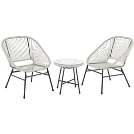 Svita TULUM Balkonmöbel-Set 3-tlg. weiß
