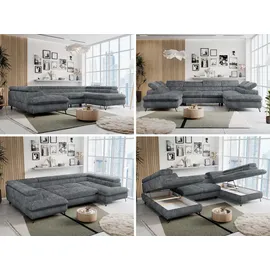 MKS Meble MKS Wohnlandschaft, Dunkelgrau, 6-Sitzer, U-Form, 346x76x208 cm, Wohnzimmer, Sofas & Couches, Wohnlandschaften, Wohnlandschaften in U-Form