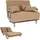 MCW Schlafsessel K29 Stoff 270 g/m2 186 x 97 cm Creme-Beige mit Kissen