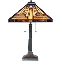 Elstead Lighting Tischleuchte Beistelllampe Wohnzimmerleuchte Tiffany-Glas Bronze H 58,4