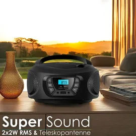 Cyberlux Tragbarer CD-Player Kinder Radio schwarz