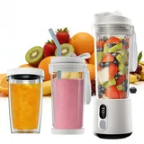 Portable Mixer for Shakes and Smoothies - 300 Watt Mini Blender 500 ml Mini Blender Smoothie Maker to Go Personal Blender for Shakes and Smoothies Portable Juicer Rechargeable