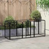 vidaXL Hunde-Laufgitter 8 Paneele Stahl 80 x 100 cm Schwarz