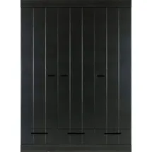 Woood Garderobenschrank Connect 140 x 195 x 53 cm Schwarz