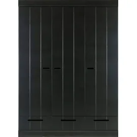 Woood Garderobenschrank Connect 140 x 195 x 53 cm Schwarz