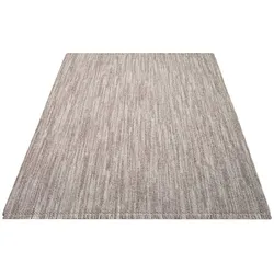 Teppich CARPET CITY "LINDO 8843", grau (taupe), B:200cm H:11mm L:290cm, Obermaterial: 100% Polyester, Teppiche, Fransenteppich, Kurzflor, Hochtief-Muster/ 3D-Effekt, Fransen, Boho-Stil, Wohnzimmer