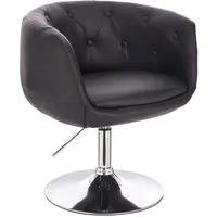 Svita Cocktailsessel Panama Kunstleder 55 x 78 x 61 cm Schwarz drehbar/höhenverstellbar
