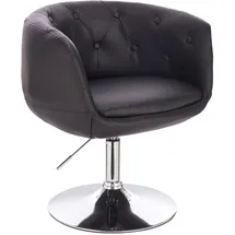 Svita Cocktailsessel Panama Kunstleder 55 x 78 x 61 cm Schwarz drehbar/höhenverstellbar