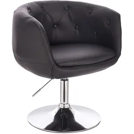 Svita Cocktailsessel Panama Kunstleder 55 x 78 x 61 cm Schwarz drehbar/höhenverstellbar