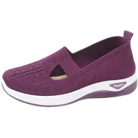 Generisch Schuhe Damen Sommer,Orthopädische Schuhe Damen Sommer Bequem Turnschuhe Sommerschuhe Atmungsaktive Leichte Walkingschuhe Sneaker Elegant Fersensporn Schlupfschuhe Barfußschuhe Lila 40 - 40 EU
