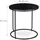Relaxdays Beistelltisch Schwarz Glas Metall 40 x 40 x 40 cm