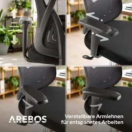 Arebos Bürostuhl Ergonomisch Schwarz