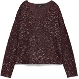 Vero Moda VMLEILANI NEW LS V-NECK PULLOVER REP Rot S