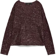 Vero Moda VMLEILANI NEW LS V-NECK PULLOVER REP Rot S