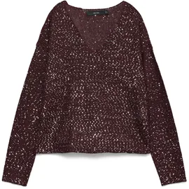 Vero Moda VMLEILANI NEW LS V-NECK PULLOVER REP Rot S