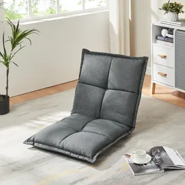 [en.casa] Bodensessel Deinze im 2er-Set verstellbar Dunkelgrau