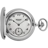 Regent Taschenuhr P774, (Set, 2-tlg., mit Kette), Herrenuhr, Handaufzug, Acrylglas silberfarben
