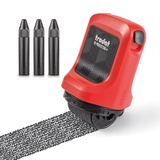 Trodat ID Protector+ Tintenroller (rot) – Datenschutz Rollstempel mit integriertem Paket- & Brieföffner (3in1) – inkl. 3 Nachfülltinten