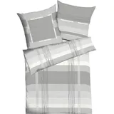 KAEPPEL Game Allover Gestreift Grau 135 x 200 cm + 80 x 80 cm