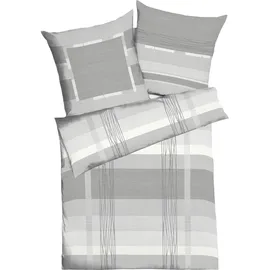 KAEPPEL Game Allover Gestreift Grau 135 x 200 cm + 80 x 80 cm
