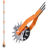 LASTOOLS Kantenschneider Rad-Rotationskantenschneider, manueller Rasenkantenschneider für Gehwege, Edelstahlgriff, verstellbare Höhe -66.7Inch,Orange