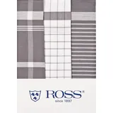 Ross - 3er Pack Halbleinen Geschirrtücher Exclusiv silber 50x70 cm