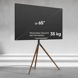 ONKRON TV Staffelei für 32-65 Zoll bis 35 kg, drehbar, Schwarz TS1220-B