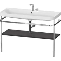 Duravit Happy D.2 Plus Möbelwaschtisch c-shaped mit Metallkonsole bodenstehend,
