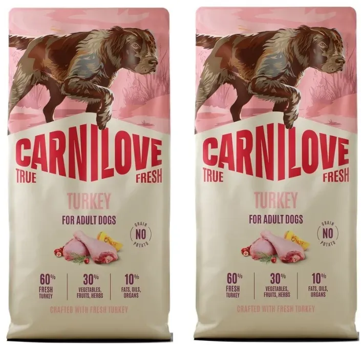 Carnilove True Fresh Dog Turkey für ausgewachsene Hunde 2x12kg