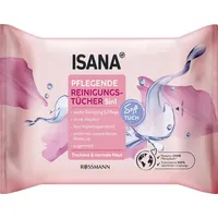 Isana feuchte Reinigungstücher 5 in 1 alle Hauttypen 1-lagig weiß, 25 Tücher
