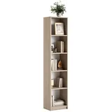 home collective Bücherregal Aktenregal Standregal Raumteiler Sonoma-Eiche mit 5 offenen Fächern aus MDF Holz | Breite 40 cm