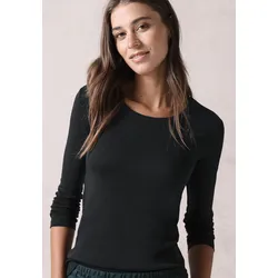 Langarmshirt »Pia«, aus trageangenehmer Baumwollqualität, Gr. M (40), black, , 63890452-M