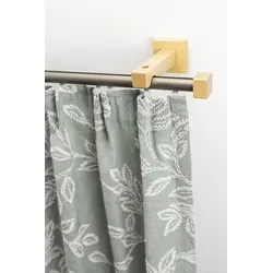Gardinenschiene GARESA "Cubus, Quad Innenlauf", beige (natur, chromfarben), L:140cm, Gardinenstangen, Innenlauf-Vorhanggarnitur, verlängerbar, Holz-Aluminium