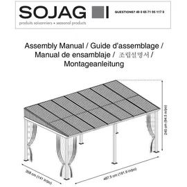 Sojag Aluminium Terrassenüberdachung St. Barth 483 x 363 x 240 cm anthrazit