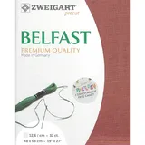 Zweigart Zählstoff BELFAST precut 32 ct. 100% Leinen 3609 Farbe 4030 rot, Handarbeitsstoff für Stickerei 48x68 cm