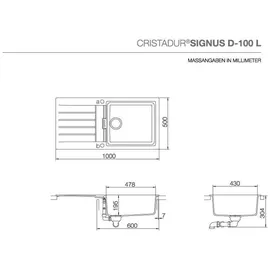 Schock Signus D-100L Unterbau G puro + Excenterbetätigung