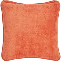 Dekokissen DONE. "Softie", rot (coral, unifarben), B:45cm L:45cm, Polyester, Dekokissen_Sitzkissen_Kissenhüllen, Extra weiche und anschmiegsame Kissenhülle ohne Füllung, 1 Stück