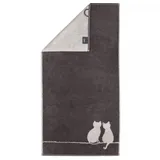 CAWÖ Handtuch Cute Cats 50 x 100 cm Baumwolle Basalt