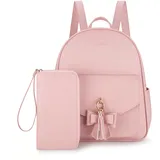 ECOSUSI Damen Rucksack Klein Soft Pu Leder Rucksäcke Schultaschen Wasserdichte Damenrucksäcke Kleine Reise Tagesrucksack