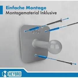 HEYBRO Universelle Wandhalter für Fahrradträger - inklusive Befestigungsmaterial - optimale und stilvolle Befestigung für Ihren Fahrradträger - Blickf... - Grau
