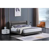 xl moebel gmbh Luxus Bett Lederbett Polsterbett Bettkasten Doppel Schlafzimmer Ehebett Betten - Grau